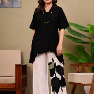Women Viscose Rayon Kurti Palazzo Set